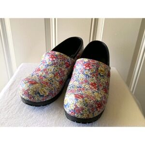 Skechers Work Women's Floral Leather Clogs Nurse Shoes‎ Size 10 Multi